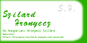 szilard hronyecz business card