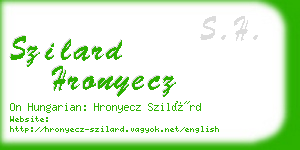 szilard hronyecz business card